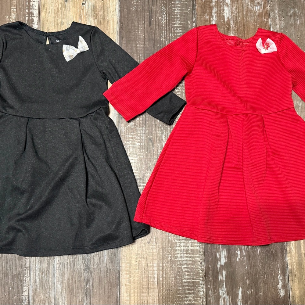 Girls Long-Sleeve Dress with Bow